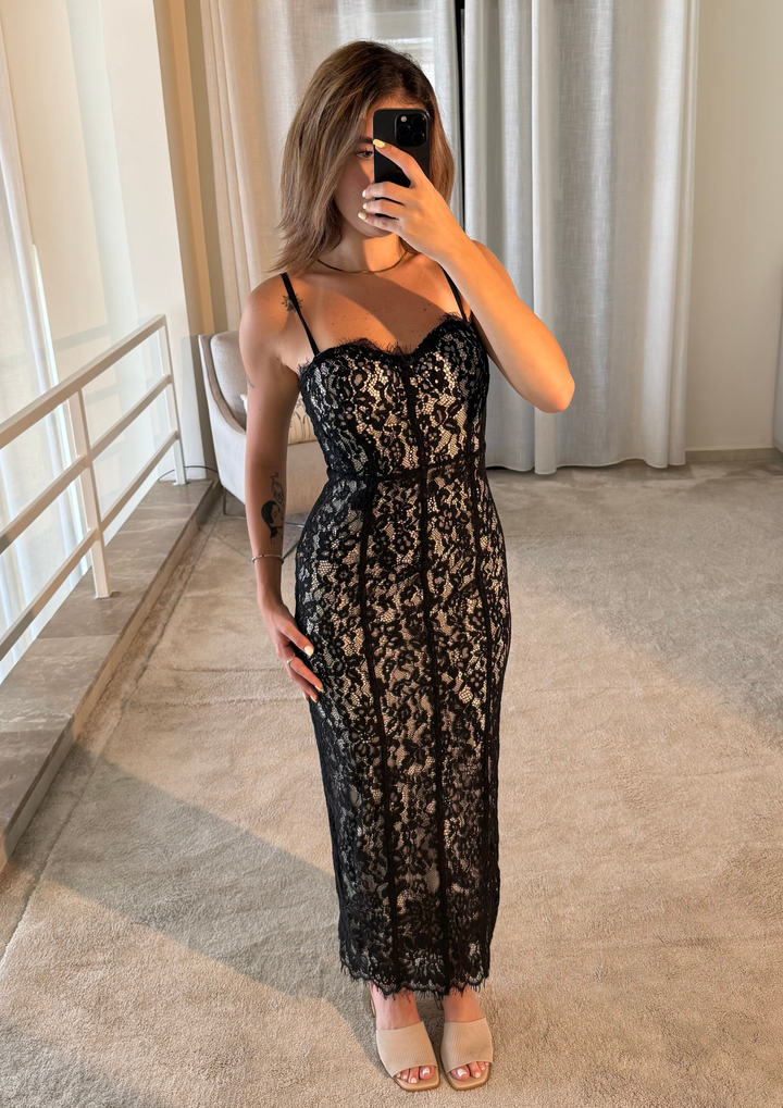 Lace Corset Maxi Dress