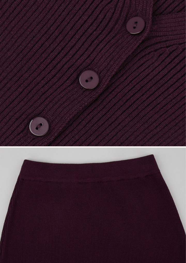 Adeline Ribbed Knit Maxi Skirt Set