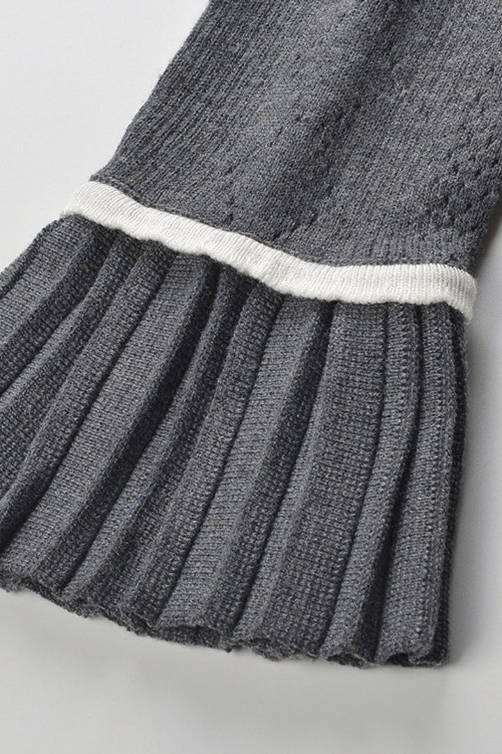 Grey Floral Pearl Knit Camisole Top