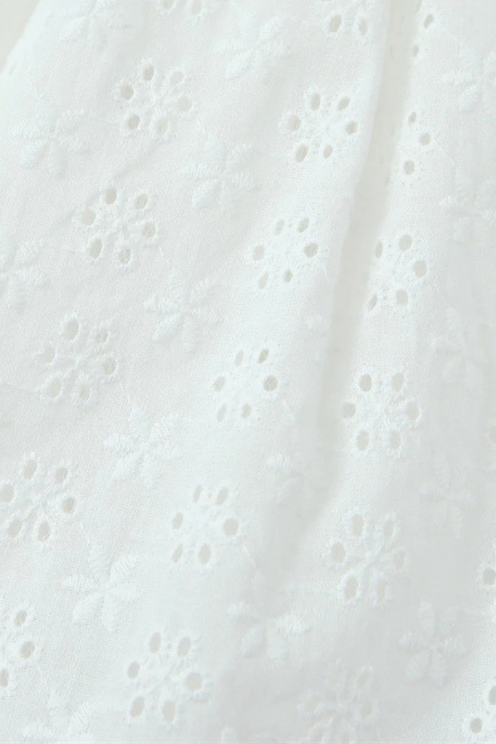 Lily White Embroidered Lace Straps Cute Mini Dress