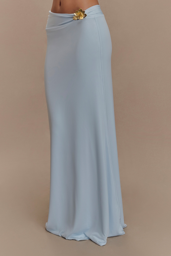 Aurelia Gold Bloom Oblique Drape Maxi Set