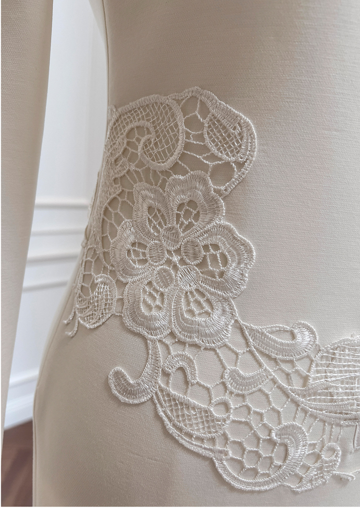 Champagne Pearl Lace Harmony Gown Set