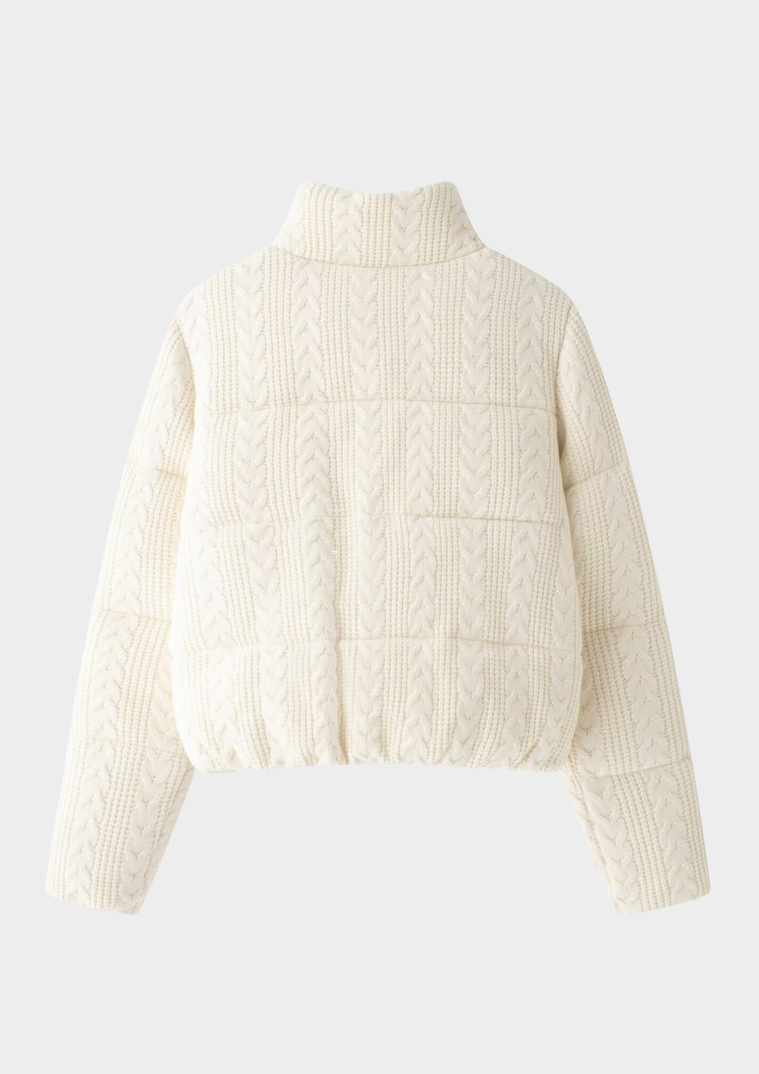Cable Knit Cotton Zip Up Jacket
