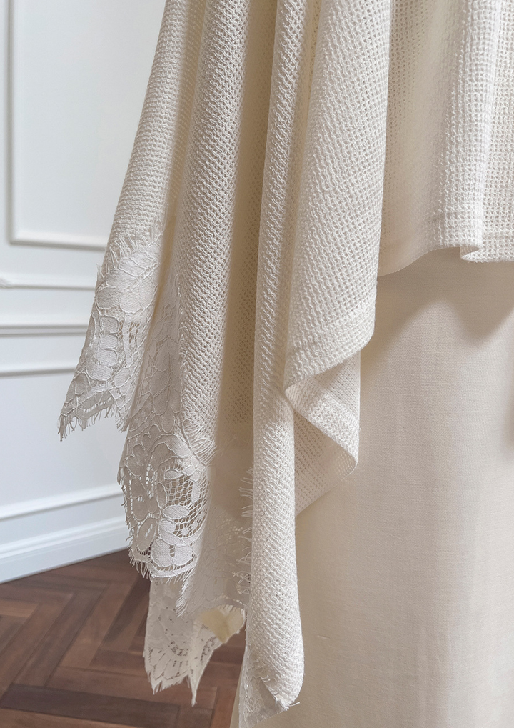 Champagne Pearl Lace Harmony Gown Set