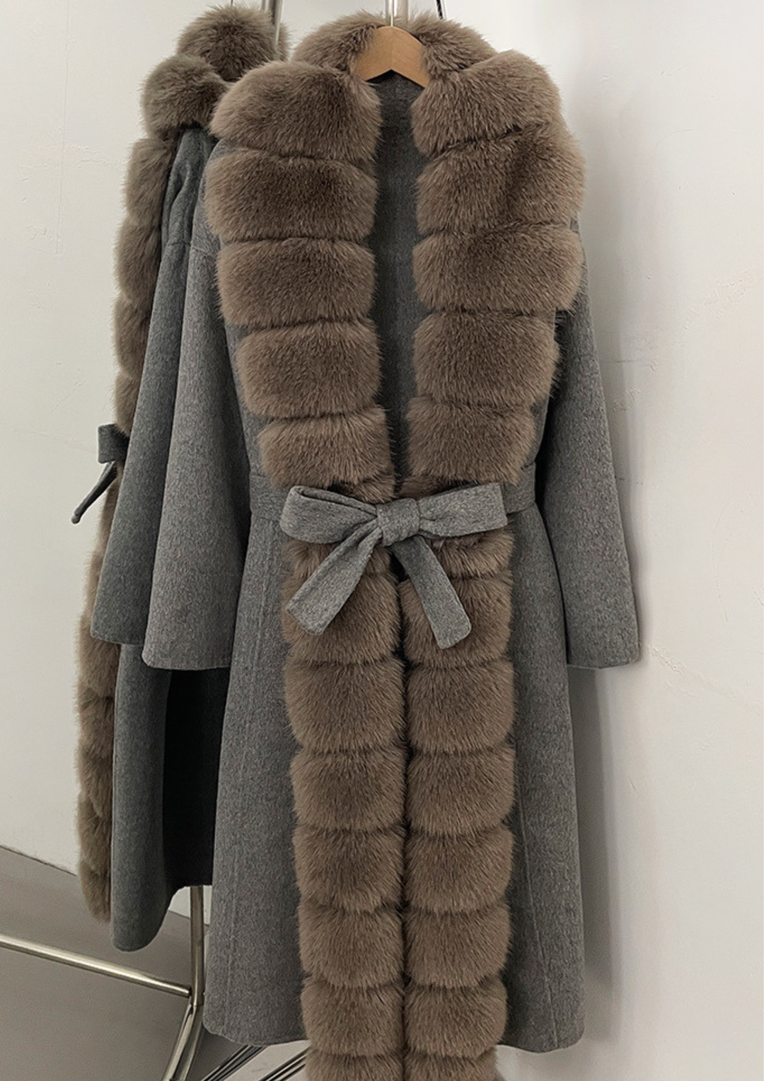 Midnight Luxe Fur  Long Coat