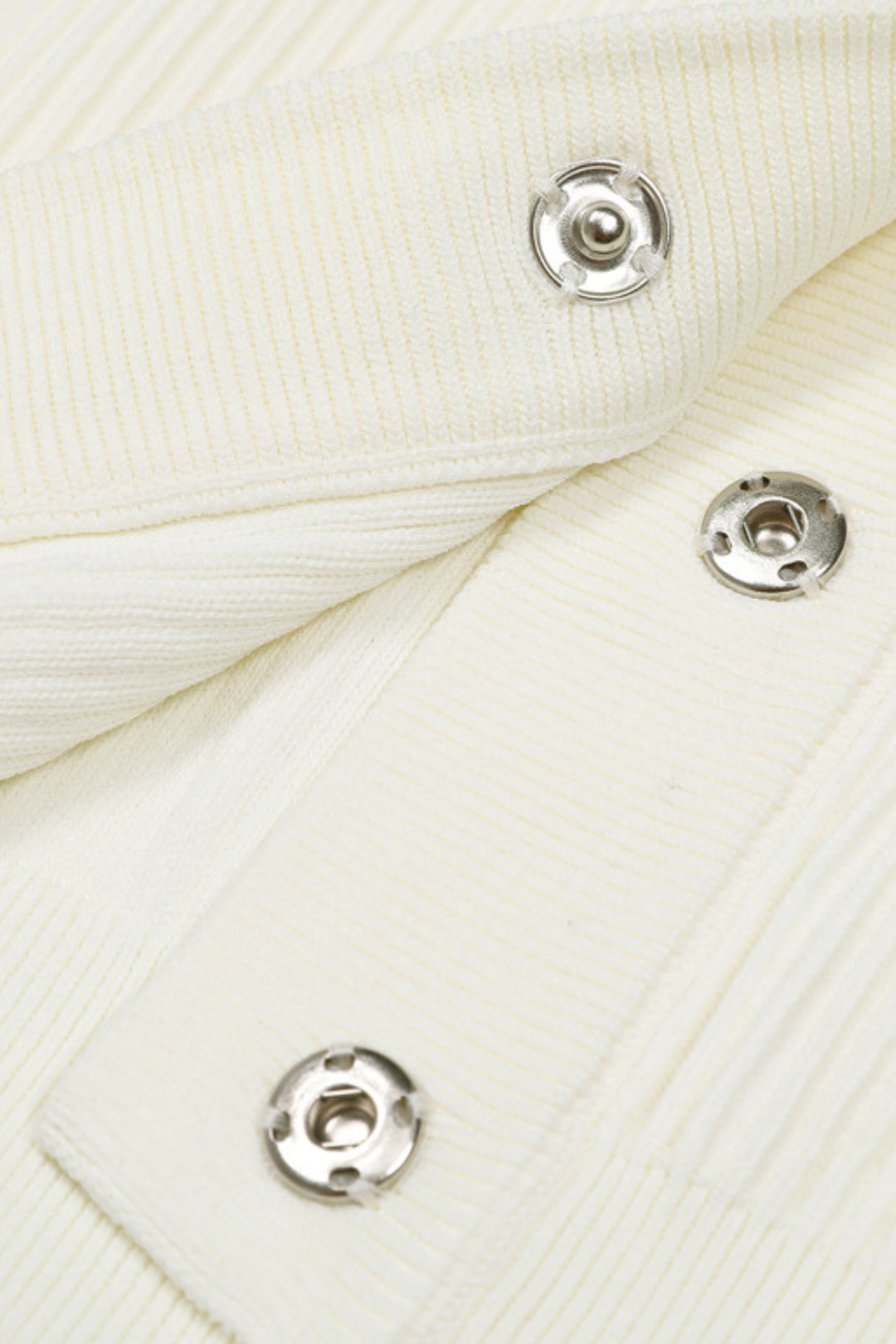 Gem Button Ribbed Knit Cardigan