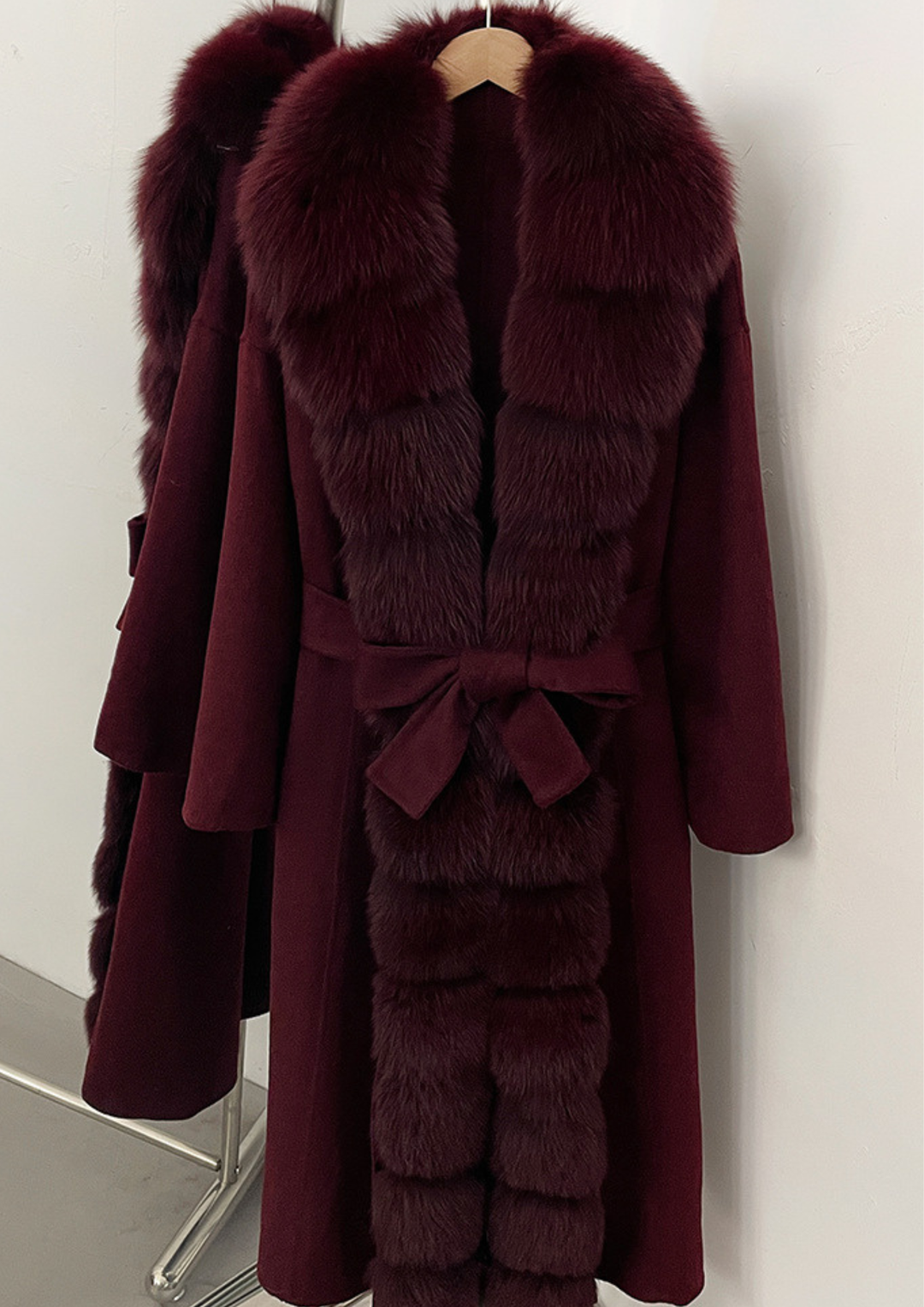 Midnight Luxe Fur  Long Coat