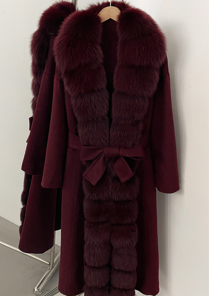 Midnight Luxe Fur  Long Coat