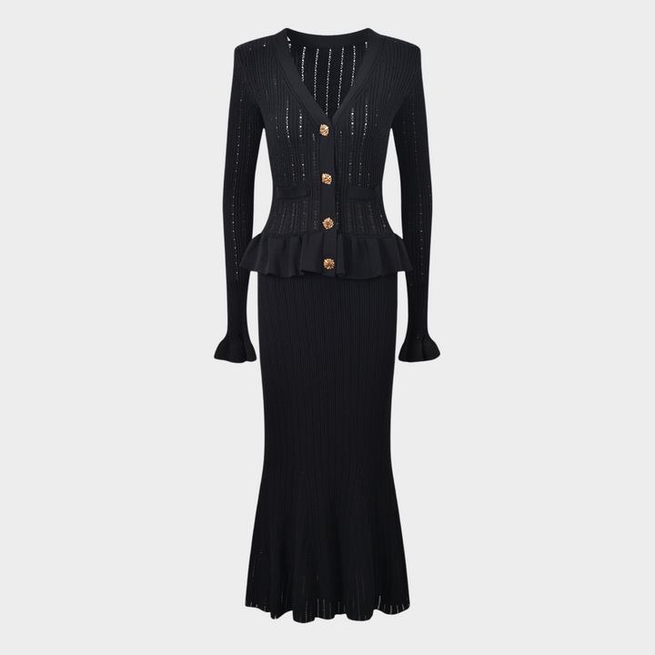 Noir  Charm Ruffle Dress