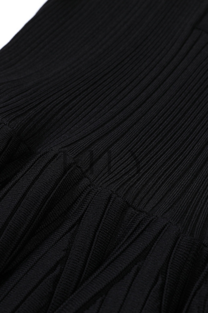 Chérie Knit Crystal Button Pleated Mini Dress