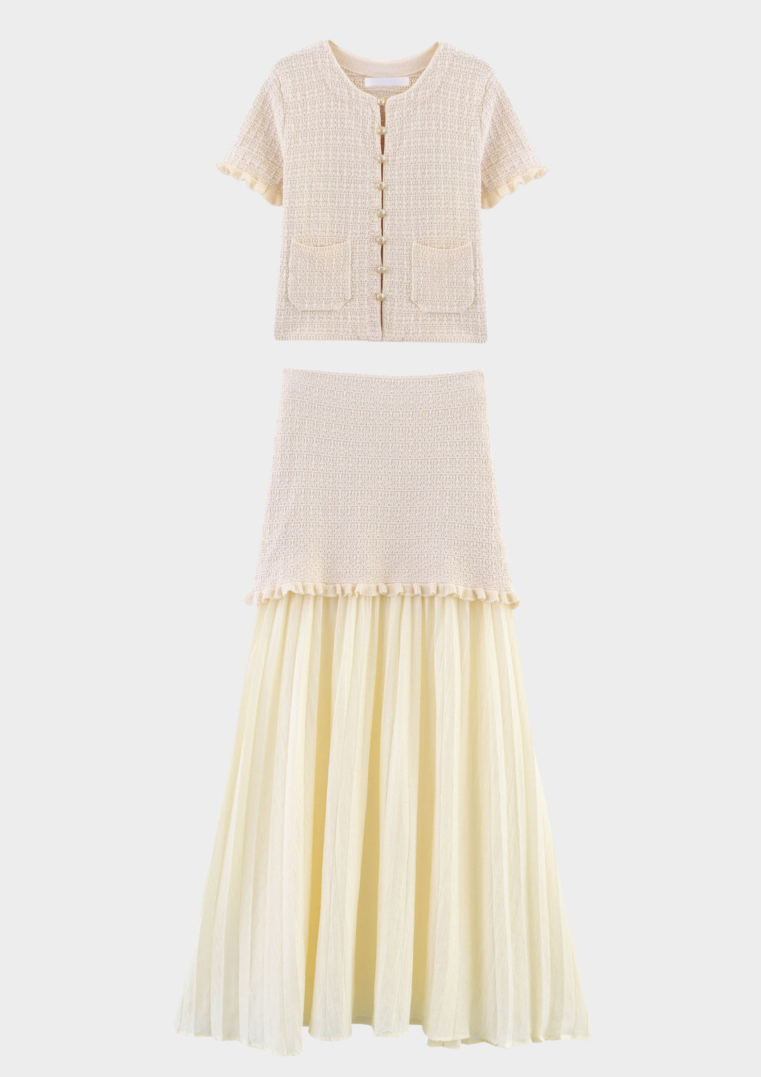 Knit Cardigan &amp; Maxi Skirt Set