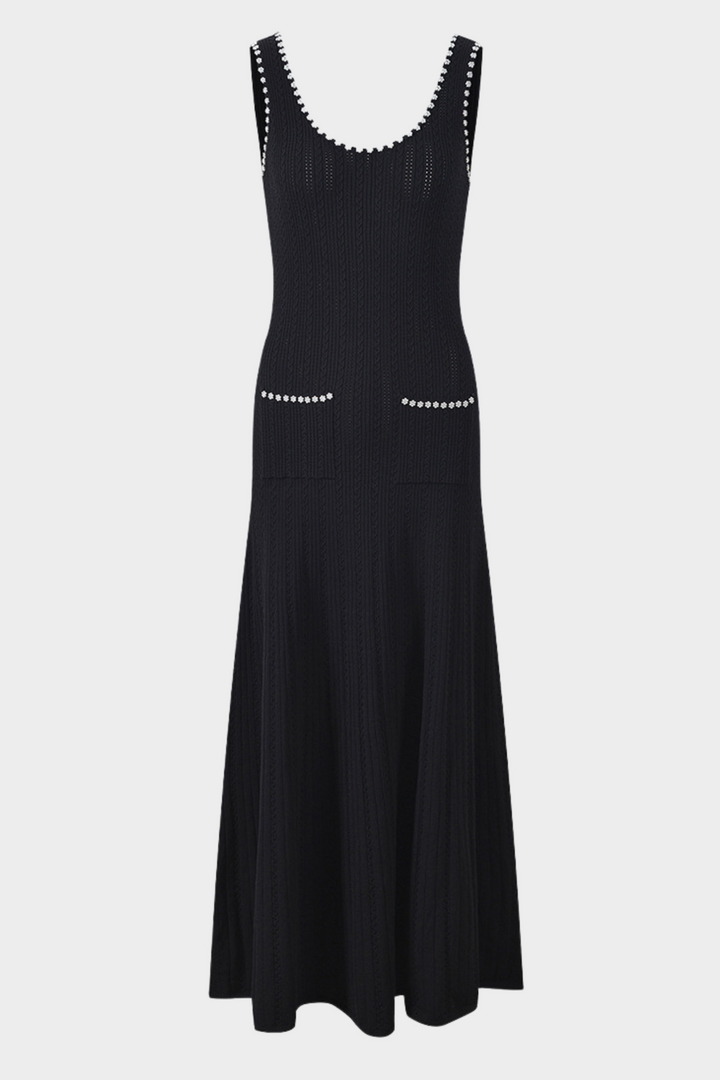 Pearl Luxe Sleeveless Knit Maxi Dress