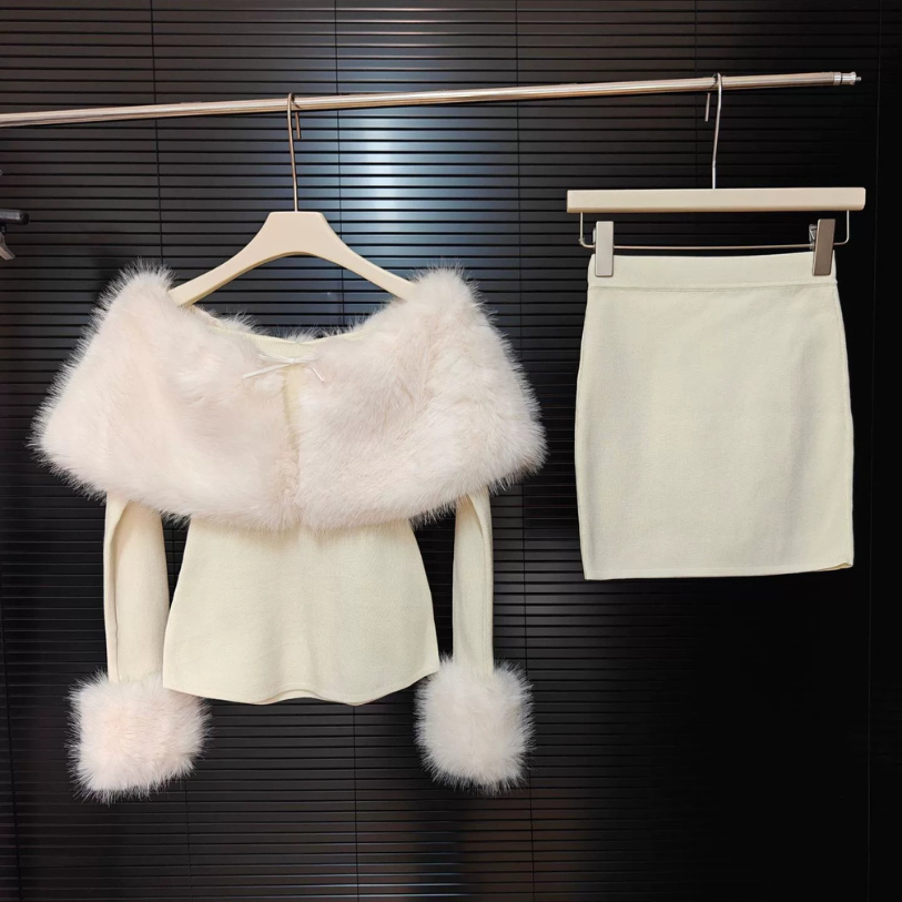 Julie Faux Fur Bow Mini Set
