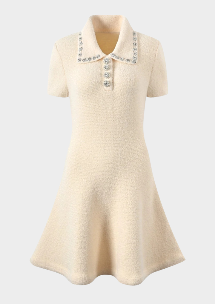 Plush Apricot Luxe Wool Knit Mini Dress