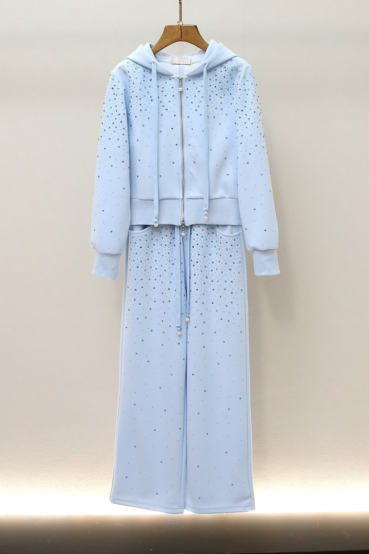 Crystal Sky knit Hooded Set