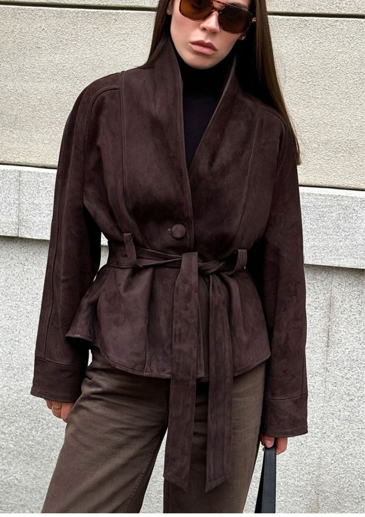 Elise Suede Belted Jacket