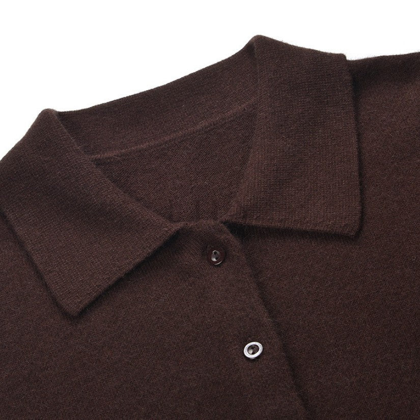 Soft Collar Wool Blend Knit Top