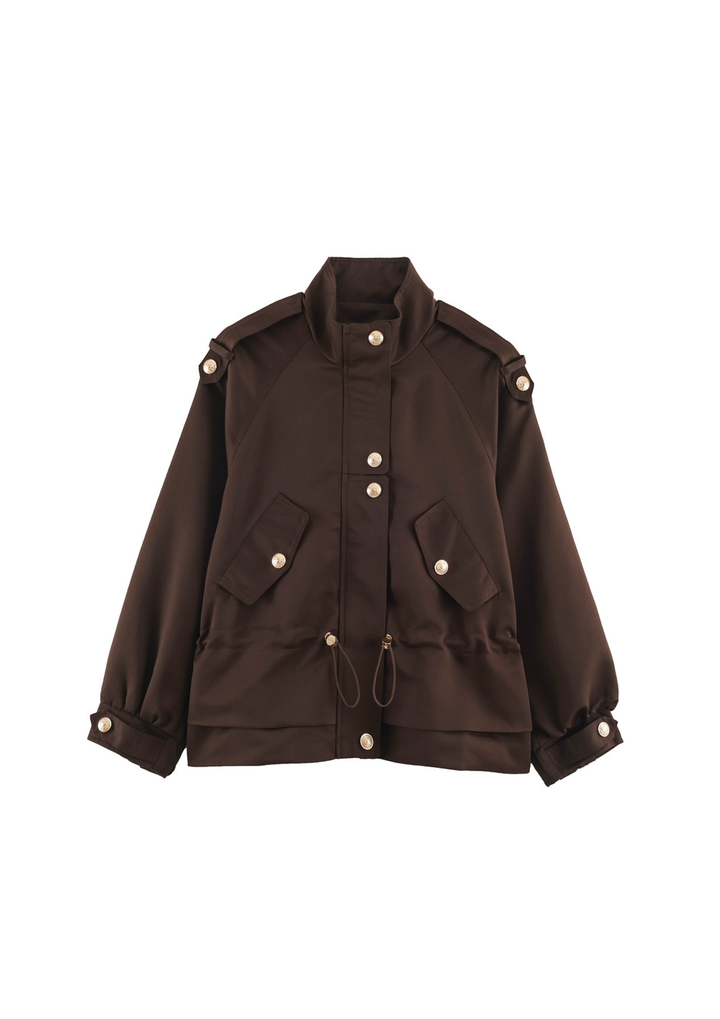 Aurelia Gold Button Utility Jacket