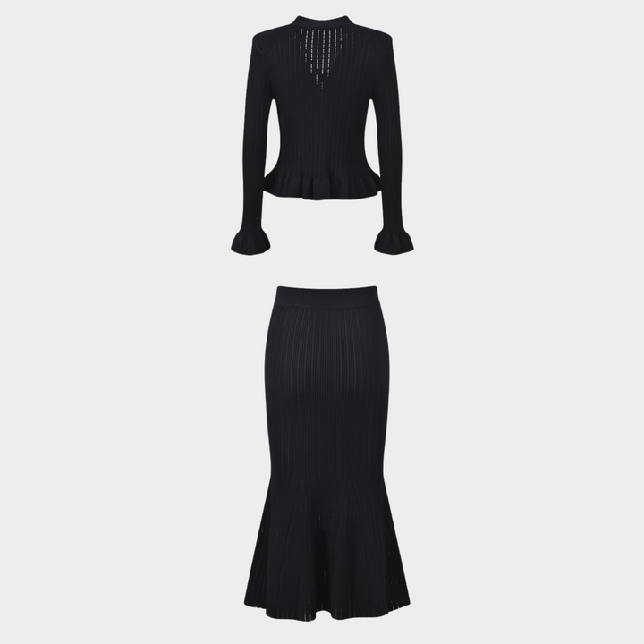 Noir Charm Ruffle Set