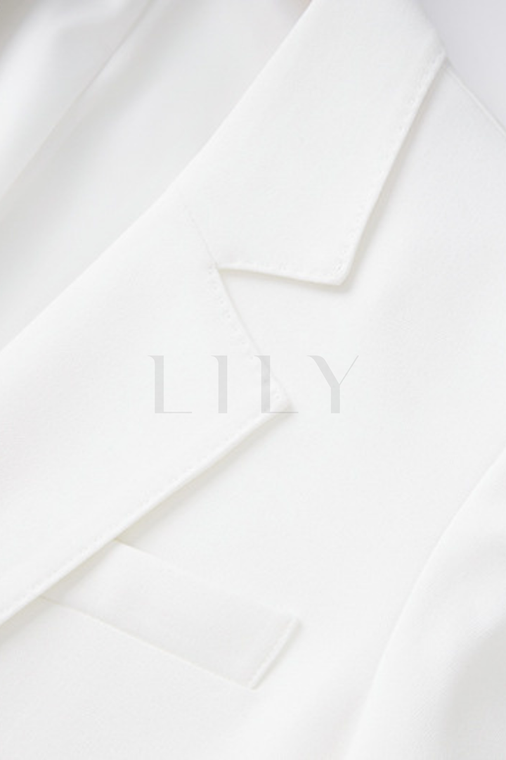 Signature Tailored classic Contrast  Buttons Suit Set