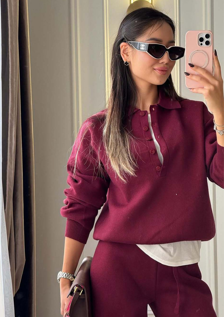 Amelia Luxe Polo Knit Set