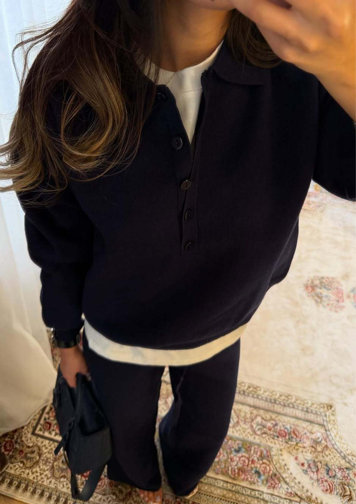 Amelia Luxe Polo Knit Set