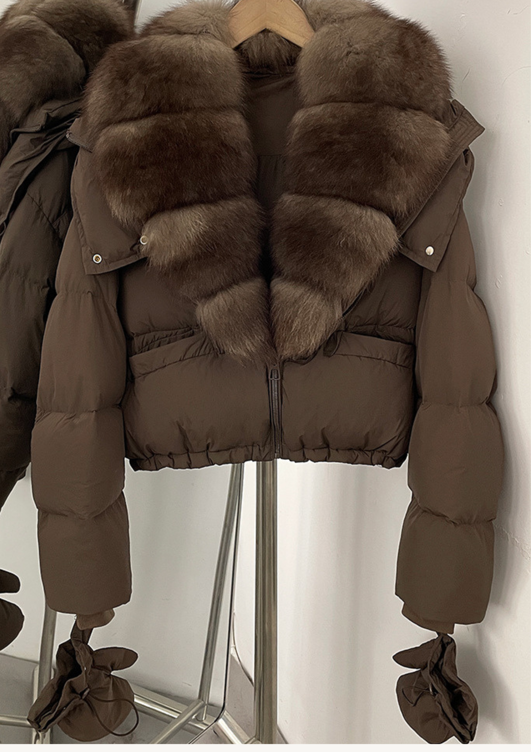 Luxe Fur Daily Jacket With Gloves