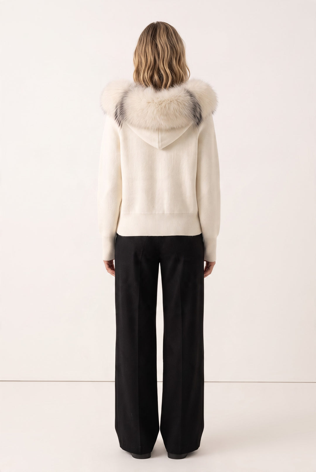 Seraphina Fur-Trimmed Knit Jacket