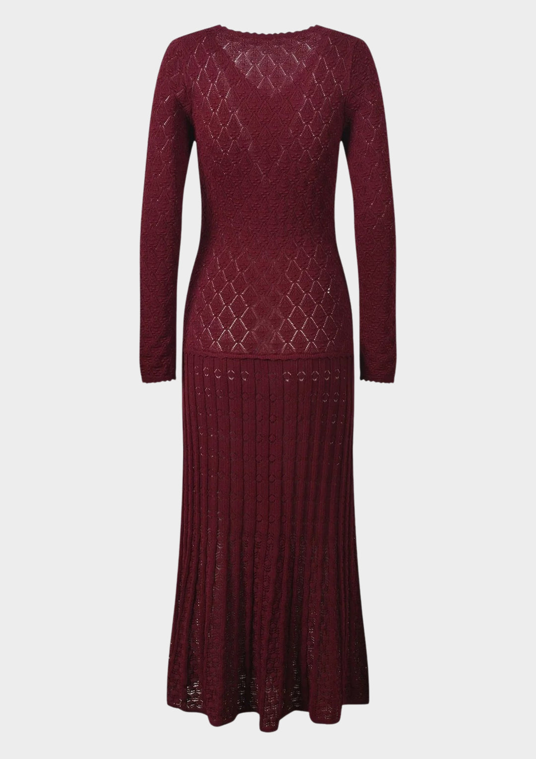 Mirella Crochet V Neck Knit Maxi Dress