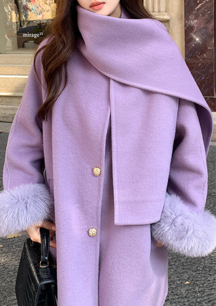 Luna Wrapped Scarf Wool Coat
