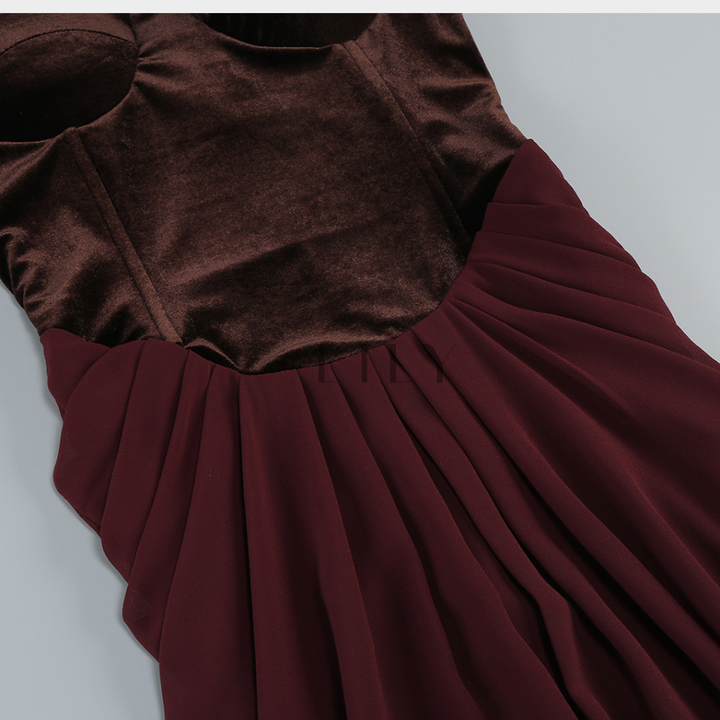 Mariana Backless Draped Elegance Maxi Dress