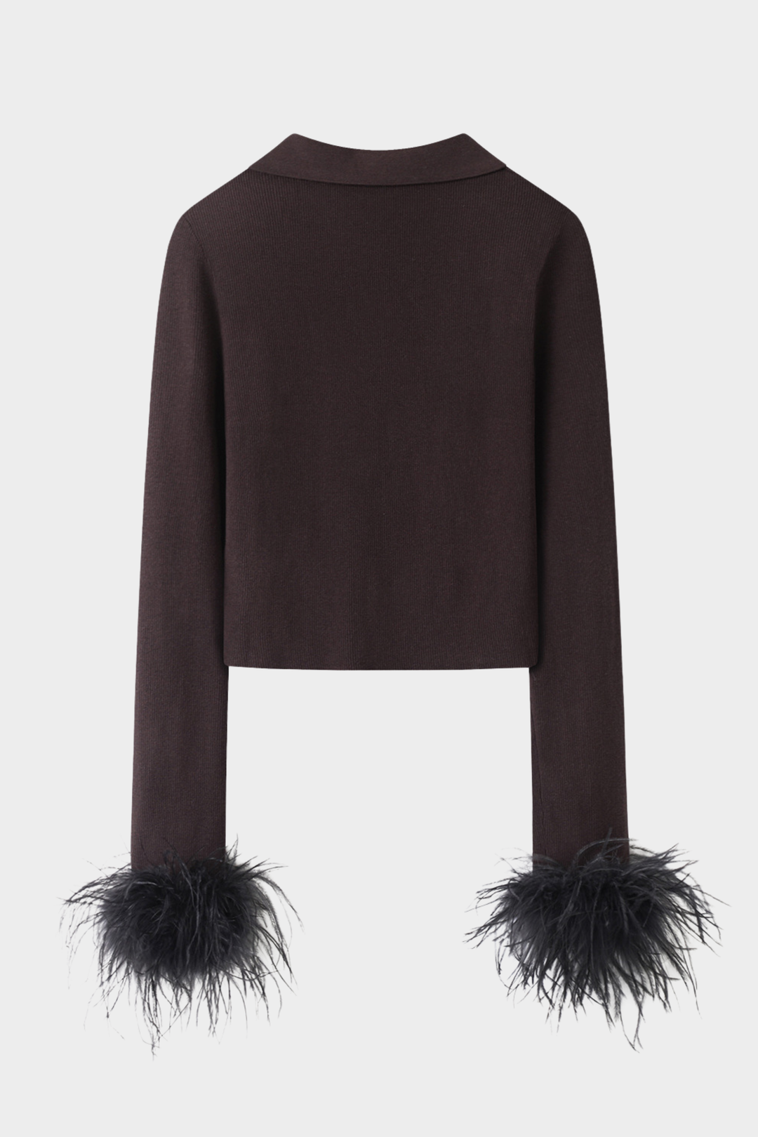 Feather Lace embroidery  Wool Knit Cardigan Top