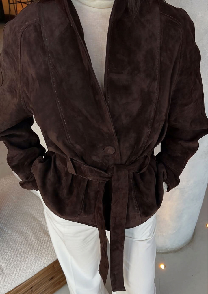 Elise Suede Belted Jacket