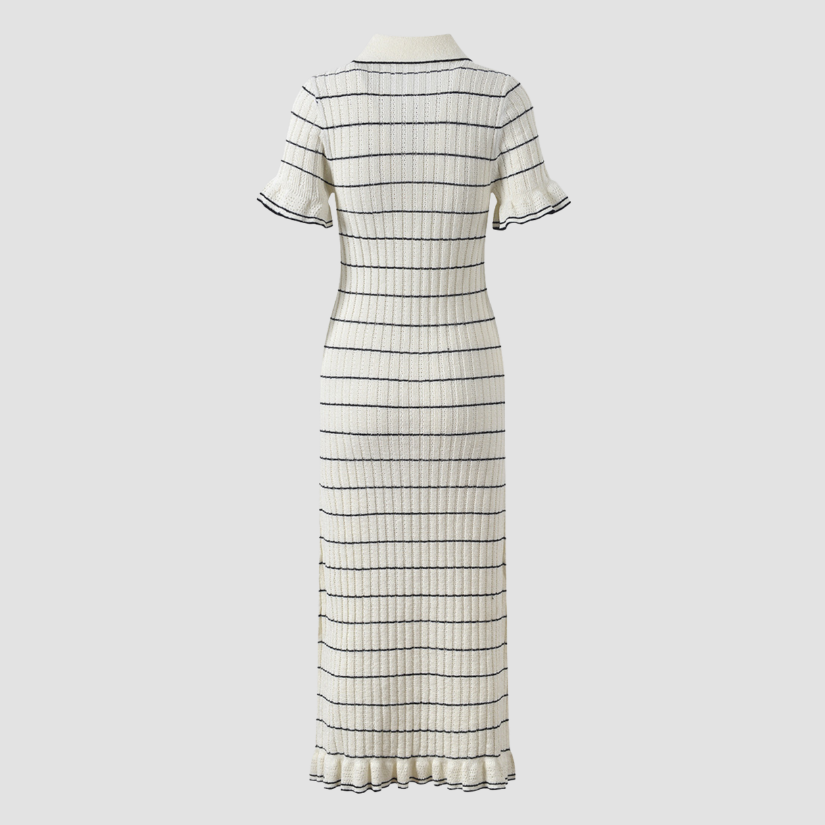 Coastal Ice Knit Polo Maxi Dress