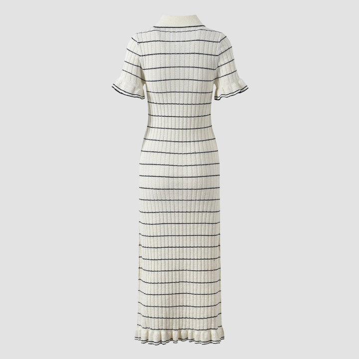 Coastal Ice Knit Polo Maxi Dress