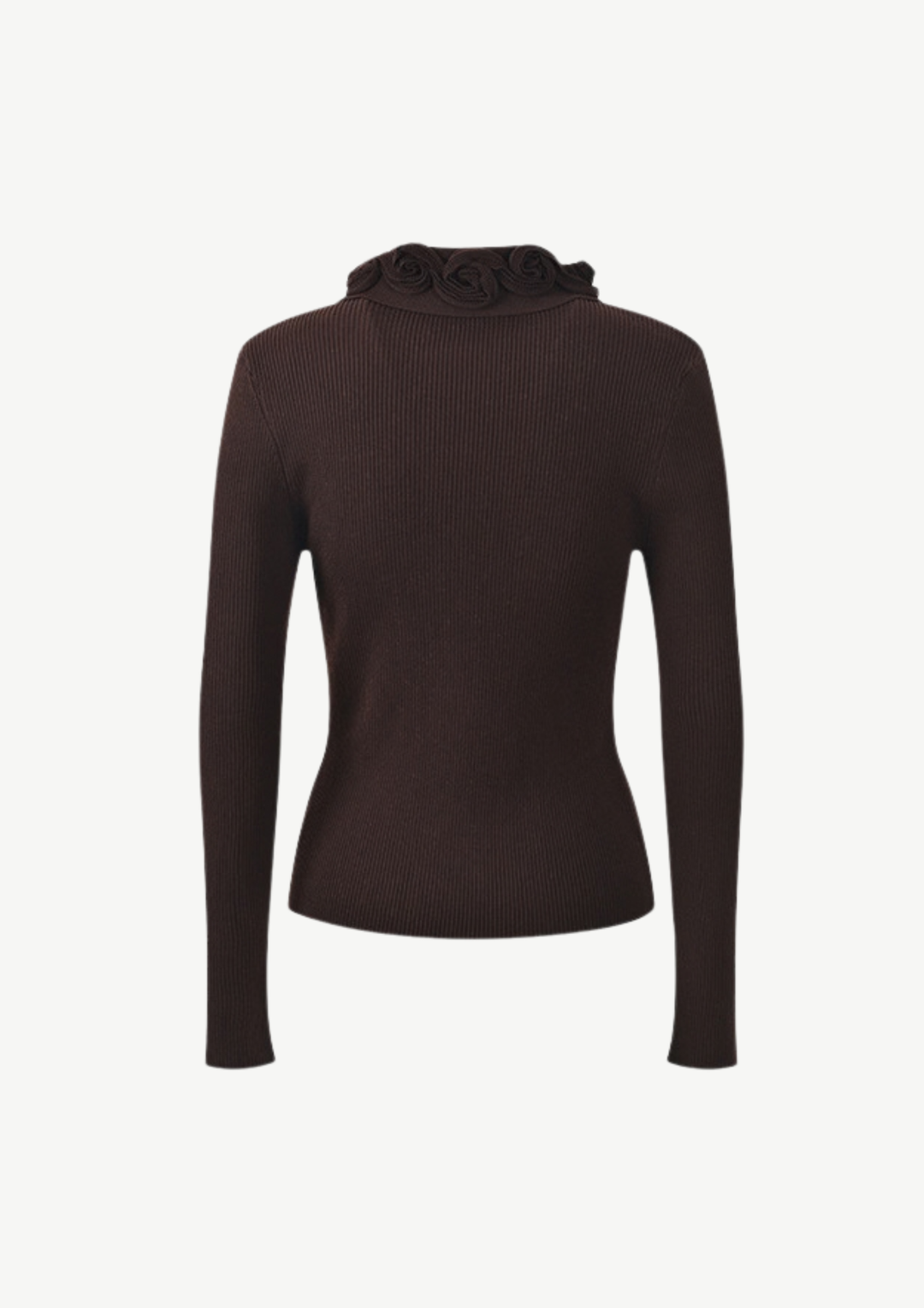 Rosette Collar Zip Cardigan