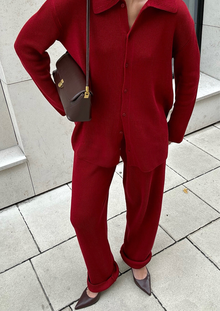 Ariana Ribbed Knit Pants Set