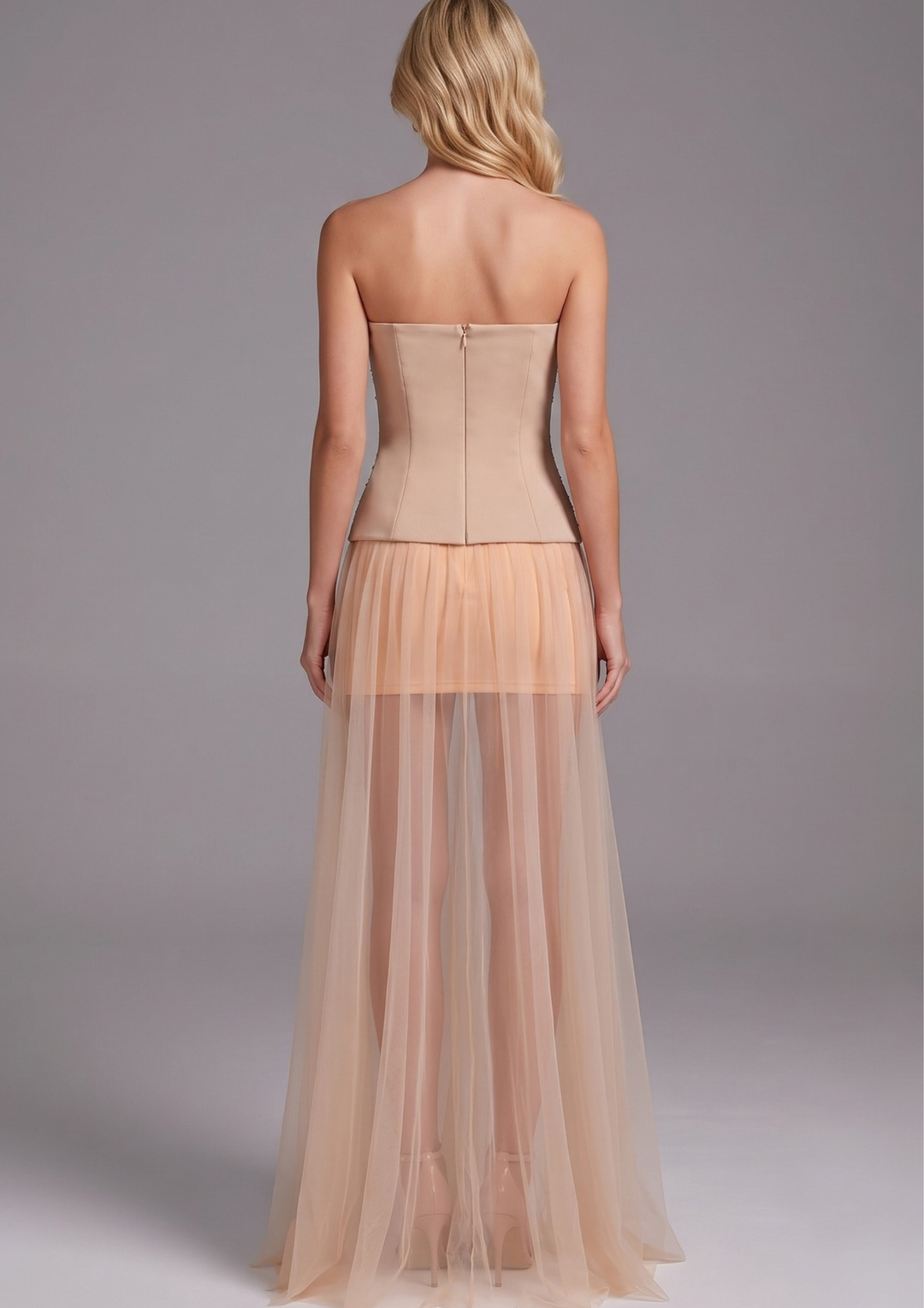 Evelina Crystal Tulle Gown