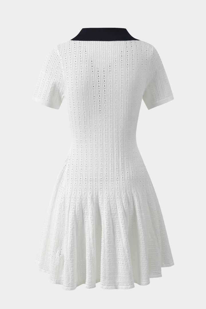 Capri Pearl Viscose knit Hollow Mini Dress