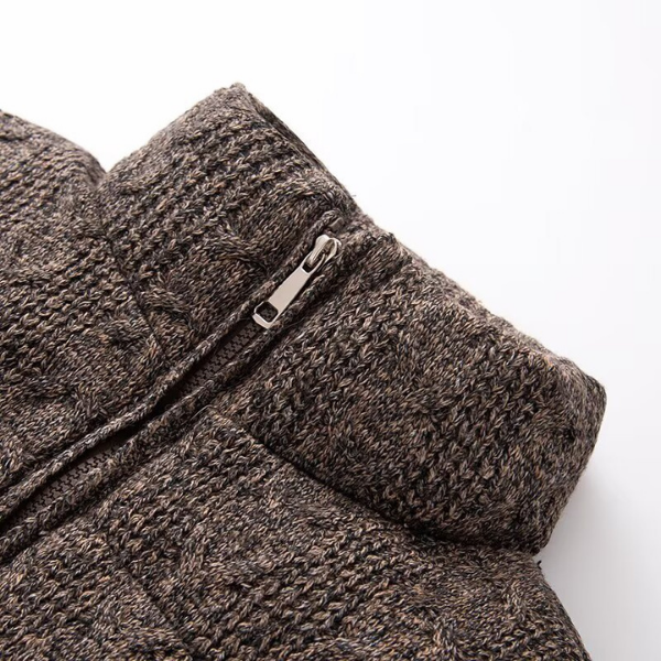 Cotton Padded Knit Zip Up Jacket