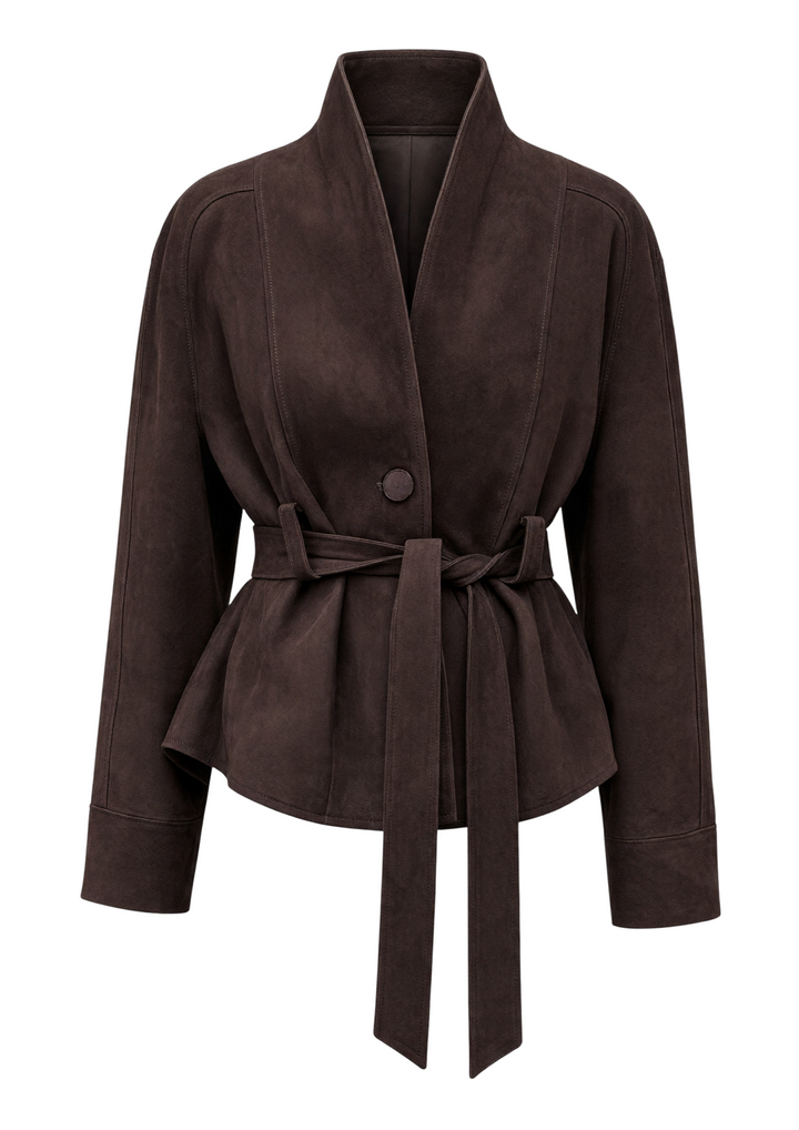 Elise Suede Belted Jacket
