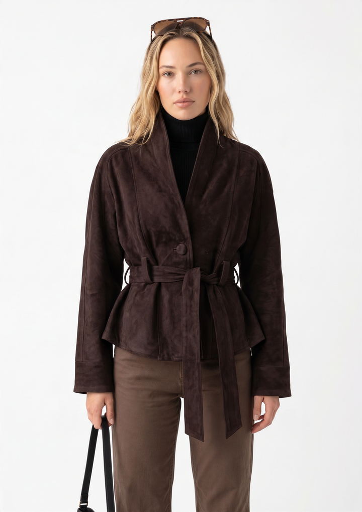 Elise Suede Belted Jacket
