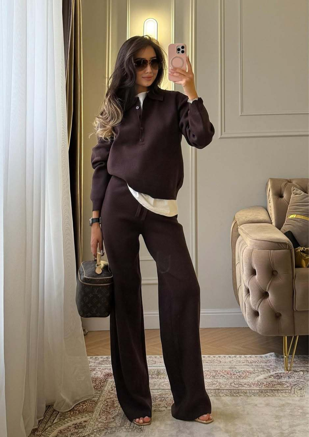 Amelia Luxe Polo Knit Set
