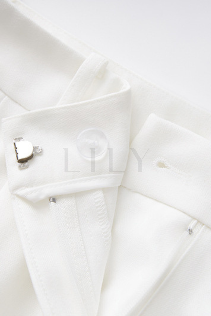 Signature Tailored classic Contrast  Buttons Suit Set