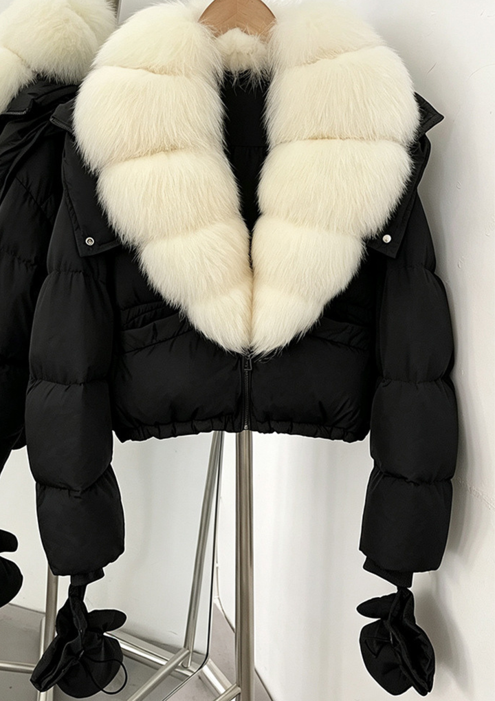 Luxe Fur Daily Jacket With Gloves