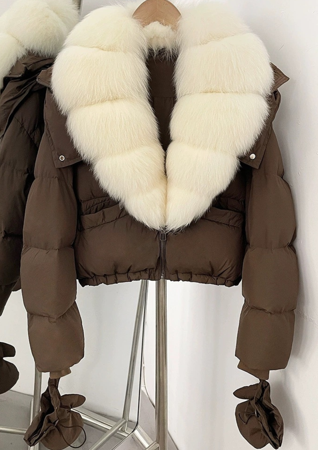 Luxe Fur Daily Jacket With Gloves