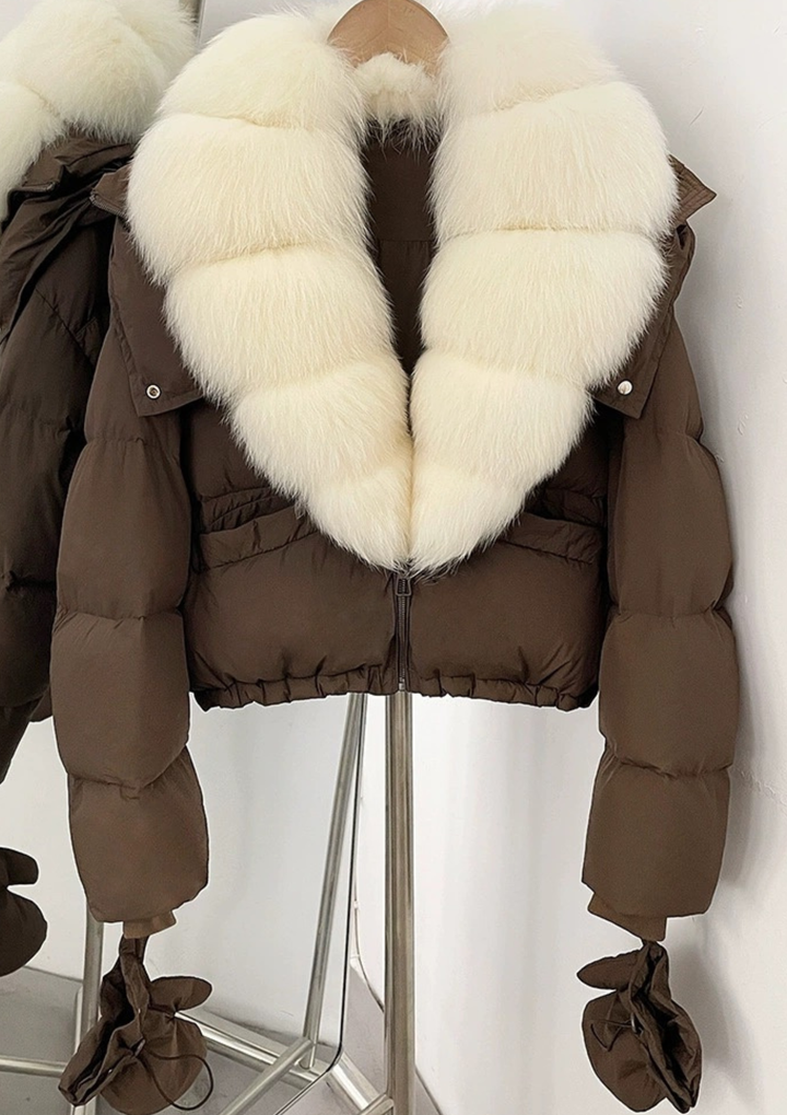 Luxe Fur Daily Jacket With Gloves