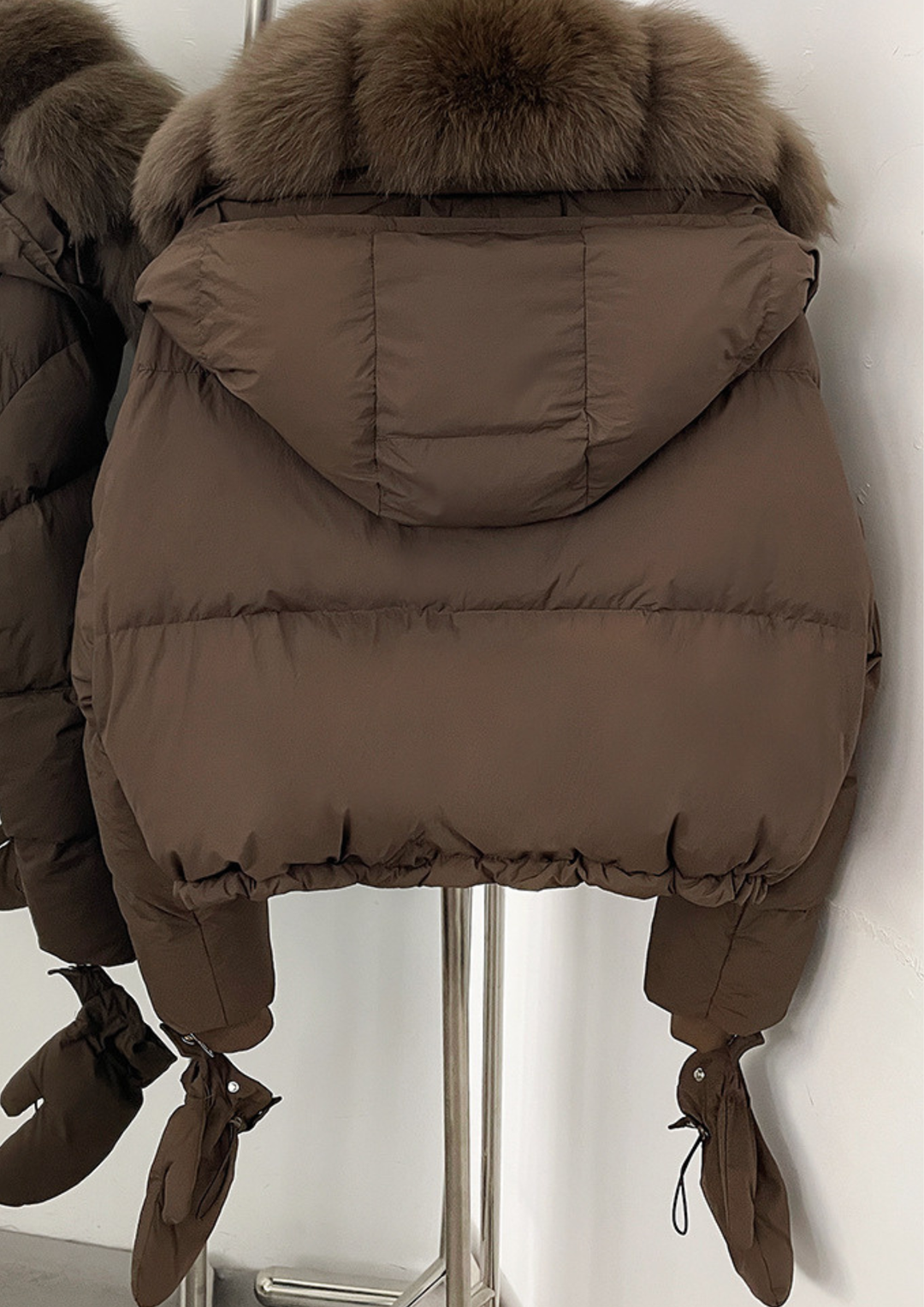 Luxe Fur Daily Jacket With Gloves