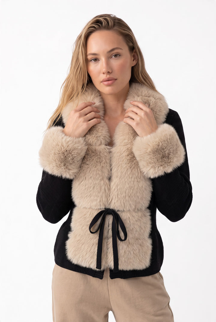 Jane Luxe Fur Knit Coat