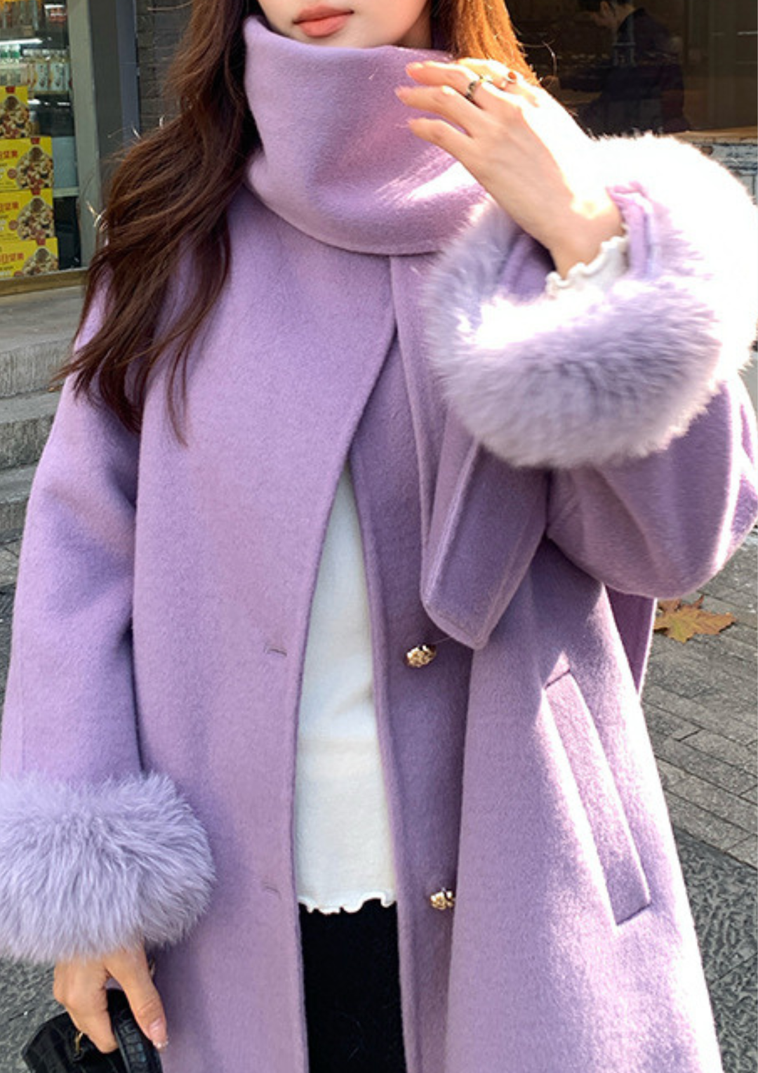 Luna Wrapped Scarf Wool Coat